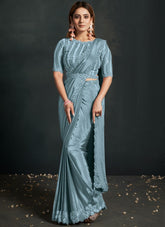Glorious Looking Saree in Light Blue Colour
